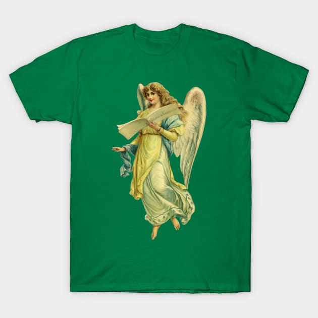 Vintage Victorian Christmas Angel T-Shirt by MasterpieceCafe